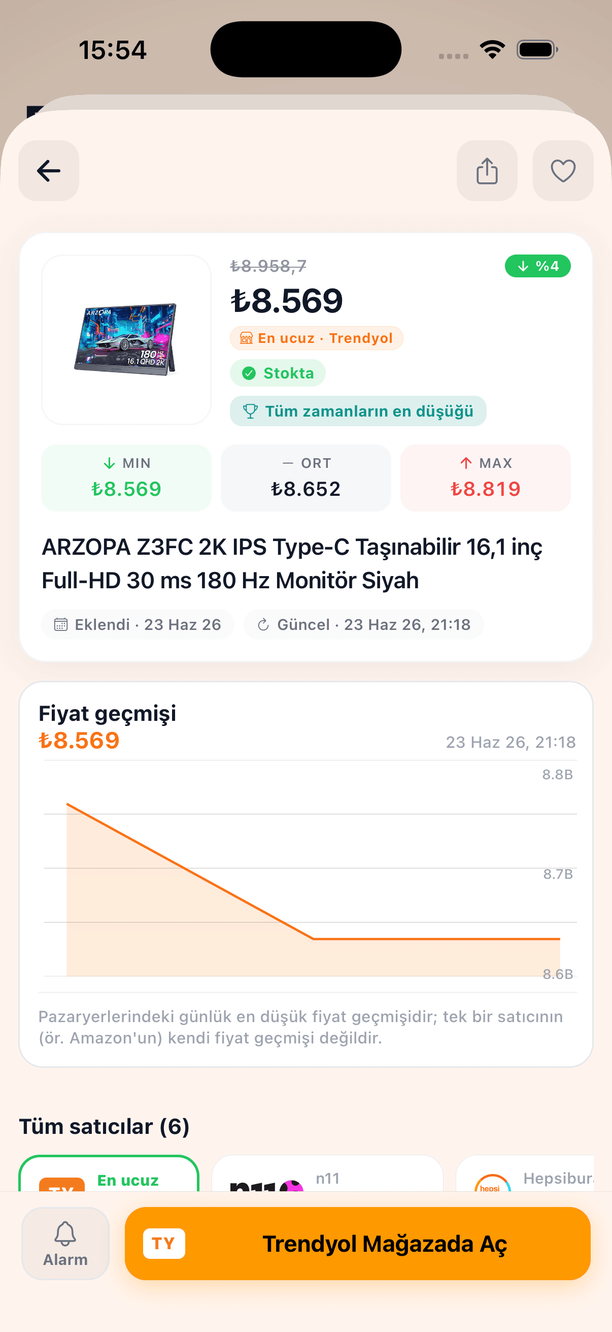 indirimRadar ürün detayında güncellik, teklif karşılaştırması ve pazaryerleri arası fiyat geçmişi